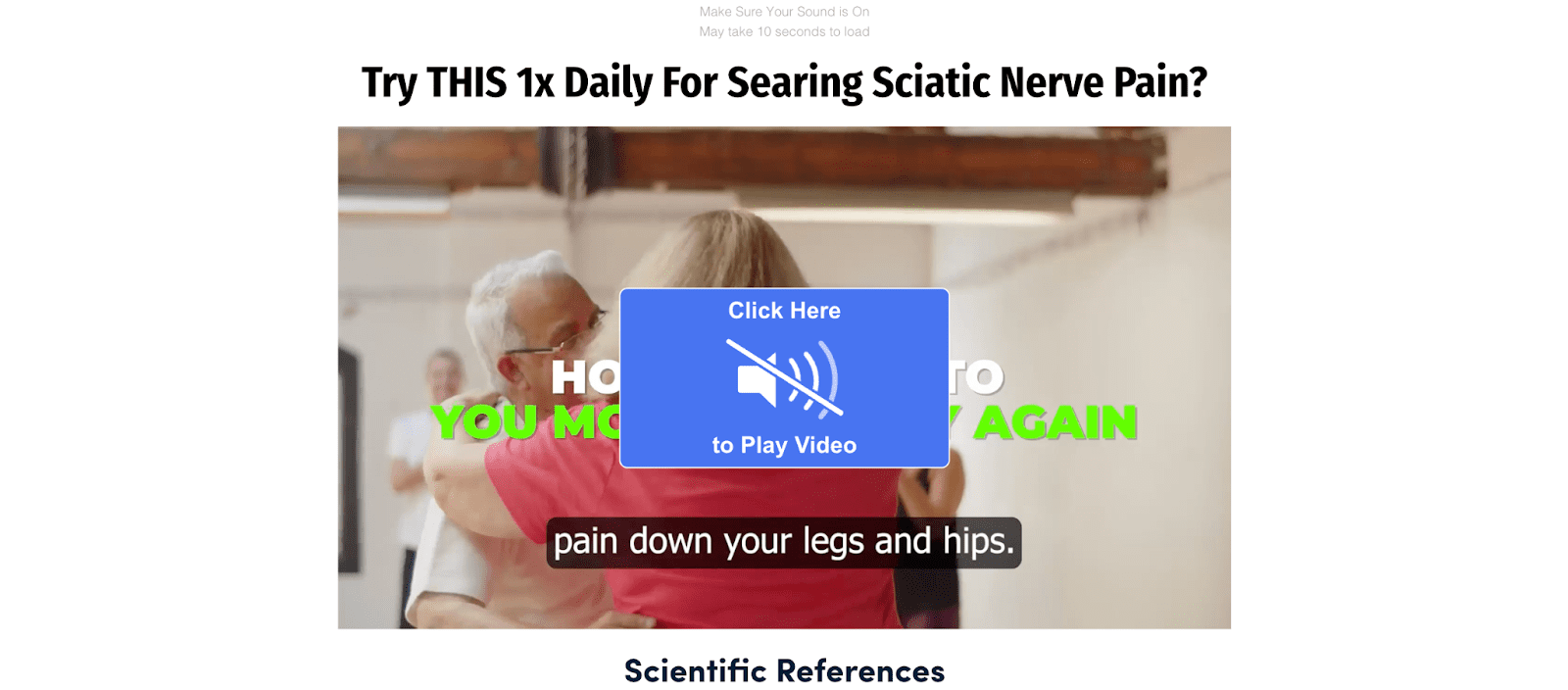sciatic nerve pain lander in VidTao YouTube spy tool